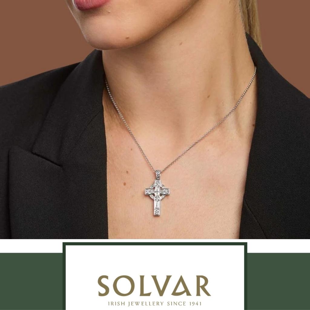 Sterling Silver Celtic High Cross Necklace