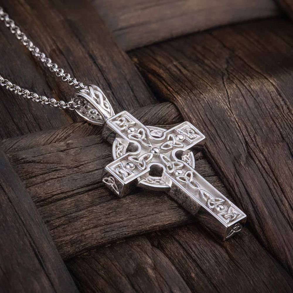 Sterling Silver Celtic High Cross Necklace