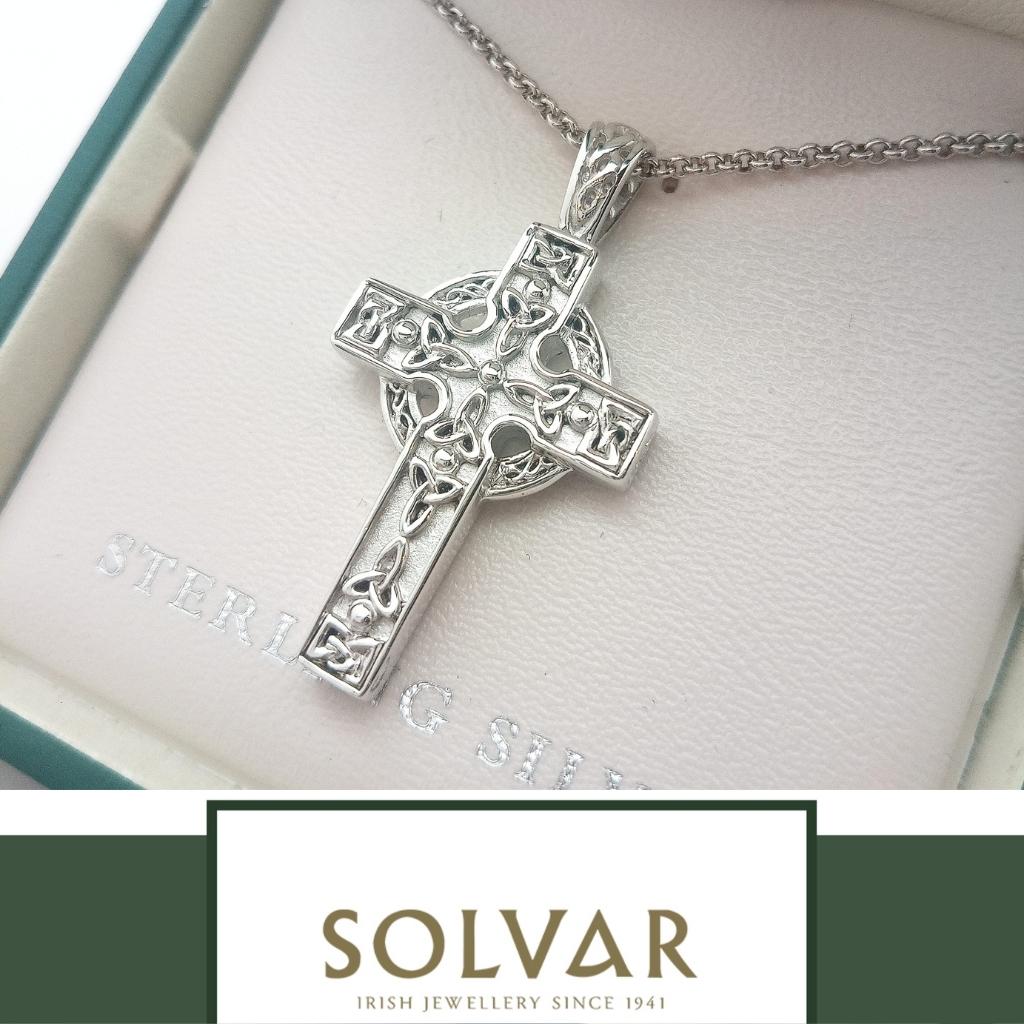 Sterling Silver Celtic High Cross Necklace
