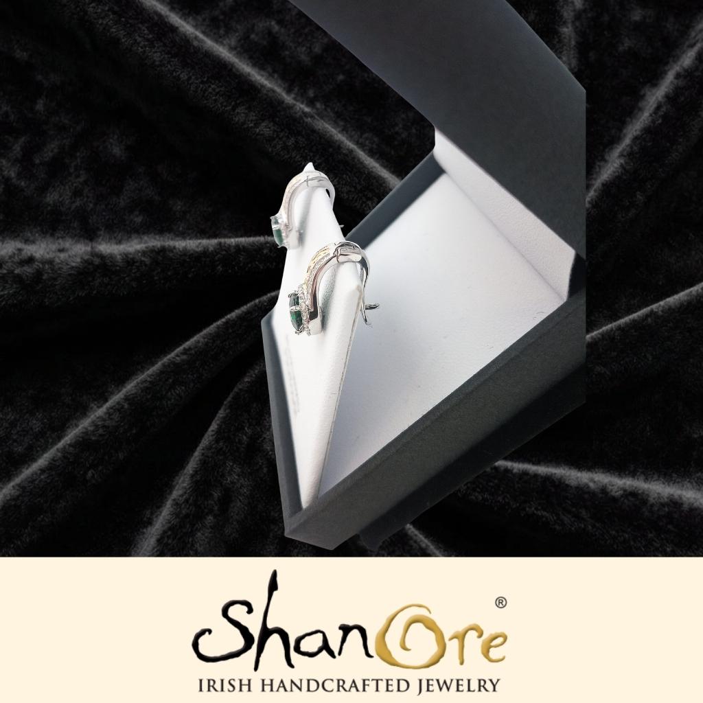 Sterling Silver Celtic Knot Crystal Halo Earrings