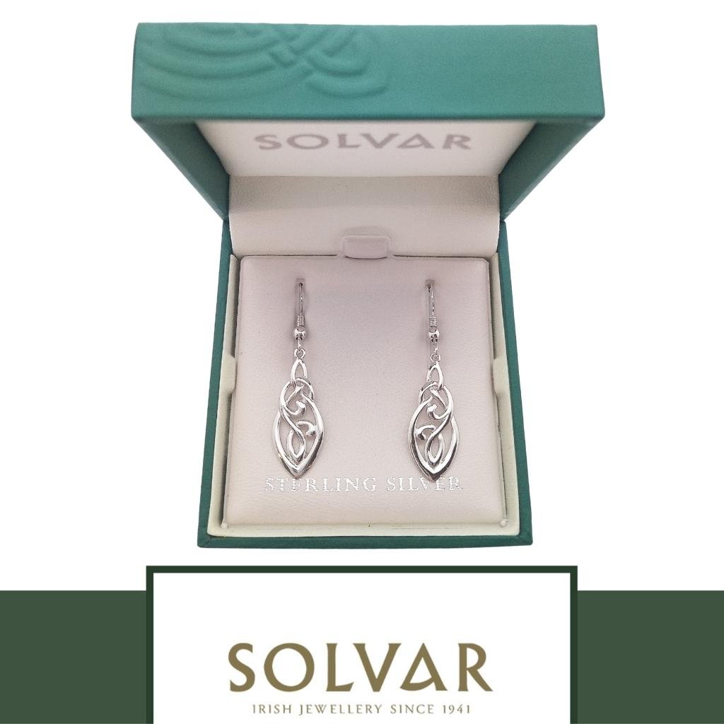 Sterling Silver Celtic Knot Drop Earrings
