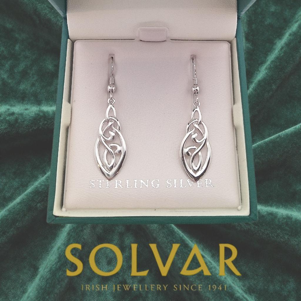 Sterling Silver Celtic Knot Drop Earrings