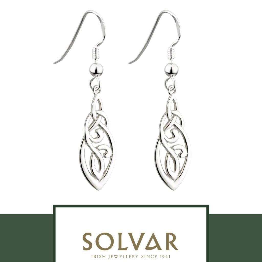 Sterling Silver Celtic Knot Drop Earrings