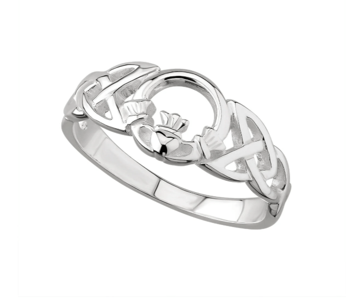 Sterling Silver Celtic Knot Open Claddagh Ring - The Celtic Gift Store - Rings