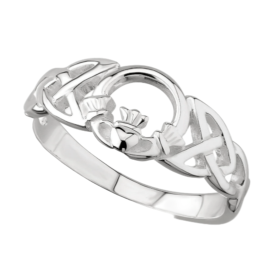 Sterling Silver Celtic Knot Open Claddagh Ring - The Celtic Gift Store - Rings
