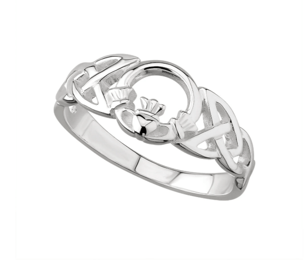 Sterling Silver Celtic Knot Open Claddagh Ring - The Celtic Gift Store - Rings