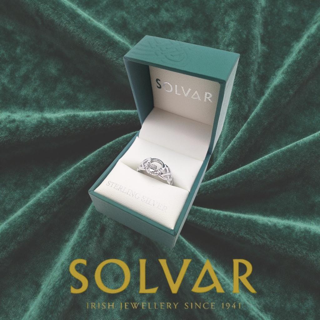 Sterling Silver Celtic Knot Open Claddagh Ring