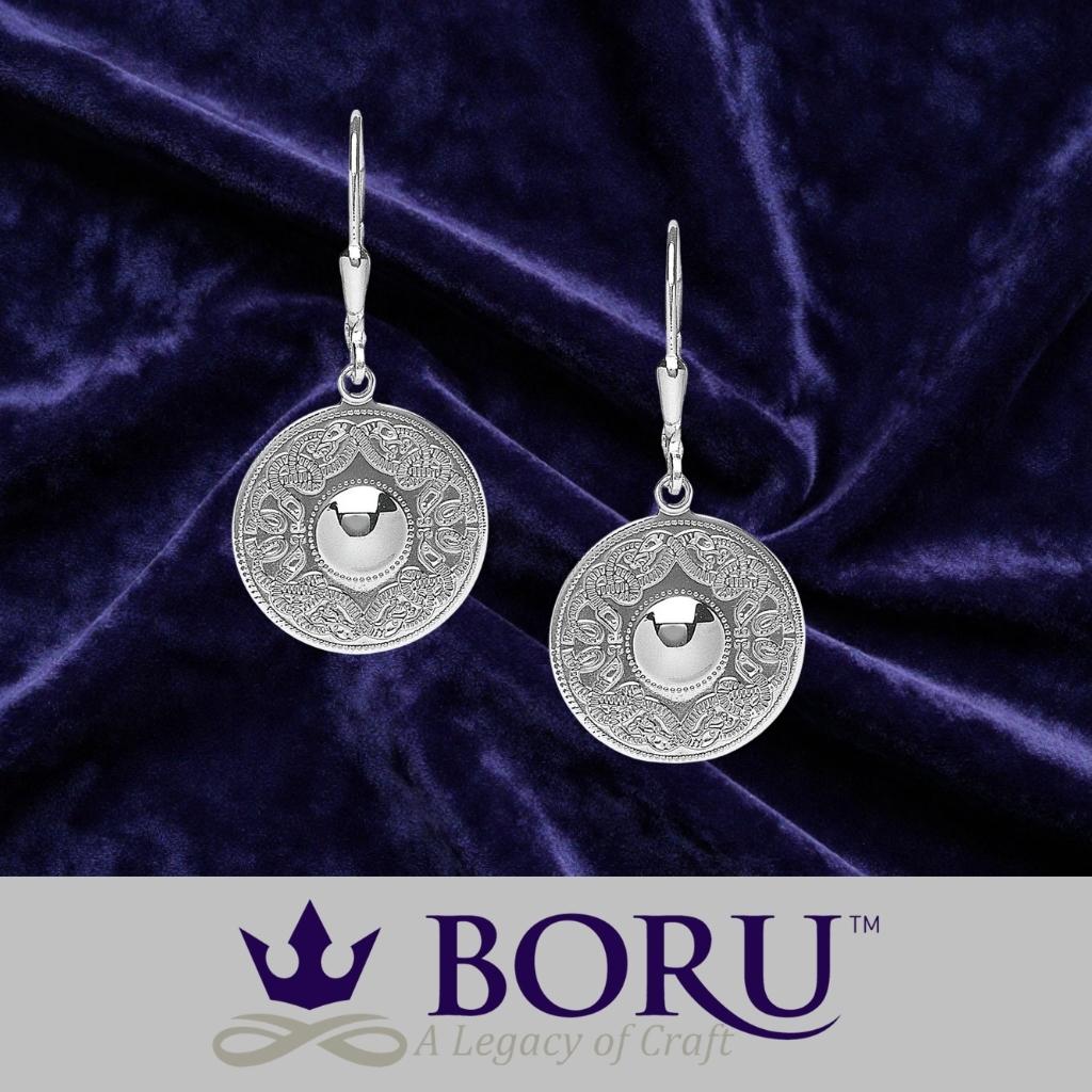Sterling Silver Celtic Shield Earrings- Small
