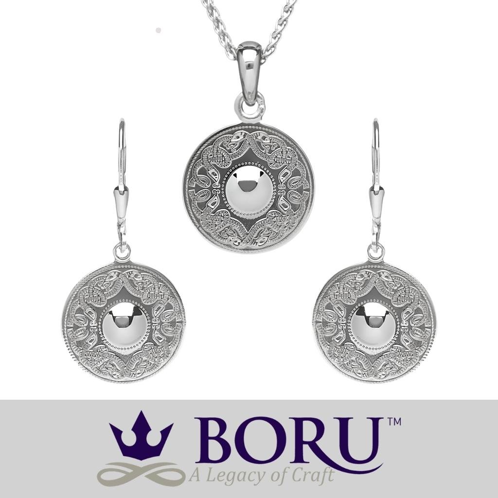 Sterling Silver Celtic Shield Earrings- Small