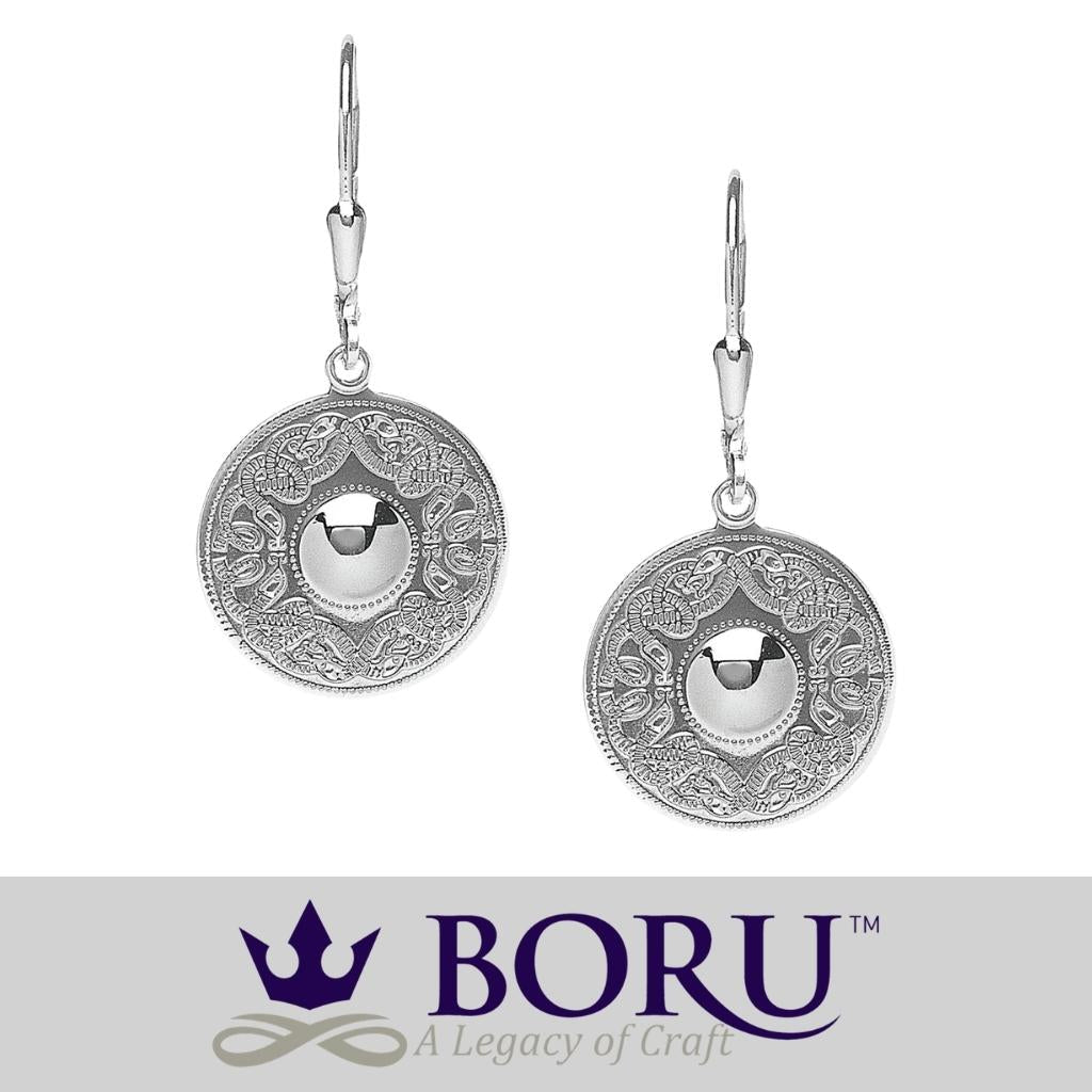 Sterling Silver Celtic Shield Earrings- Small