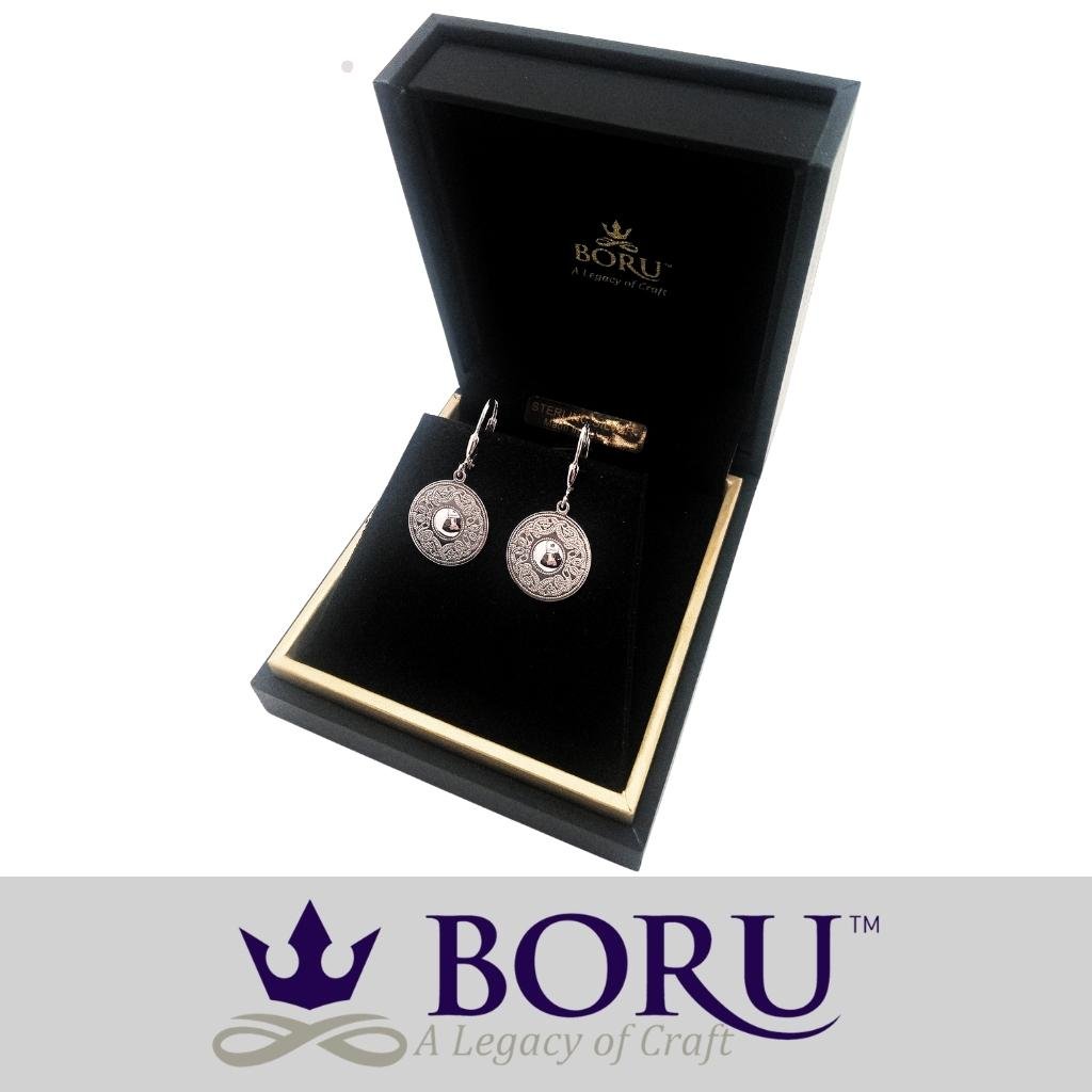 Sterling Silver Celtic Shield Earrings- Small