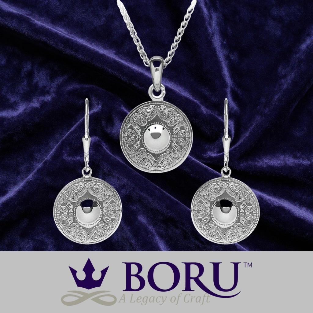Sterling Silver Celtic Shield Necklace- Small