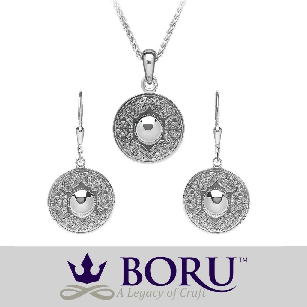 Sterling Silver Celtic Shield Necklace- Small
