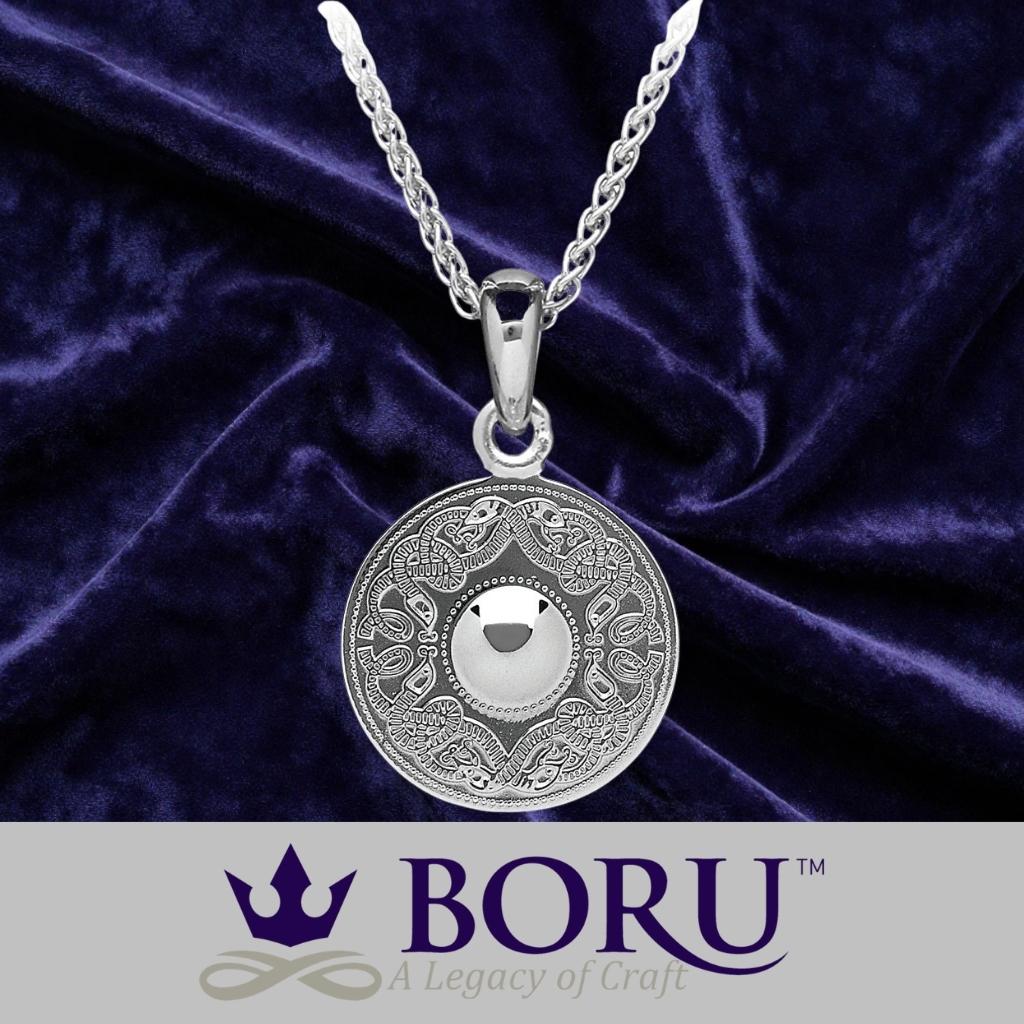 Sterling Silver Celtic Shield Necklace- Small