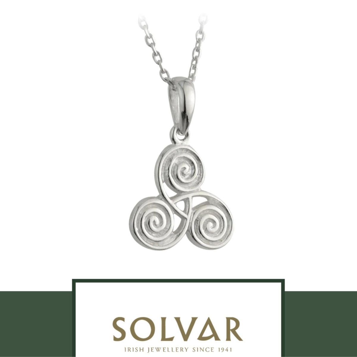 Sterling Silver Celtic Triple Spiral Necklace