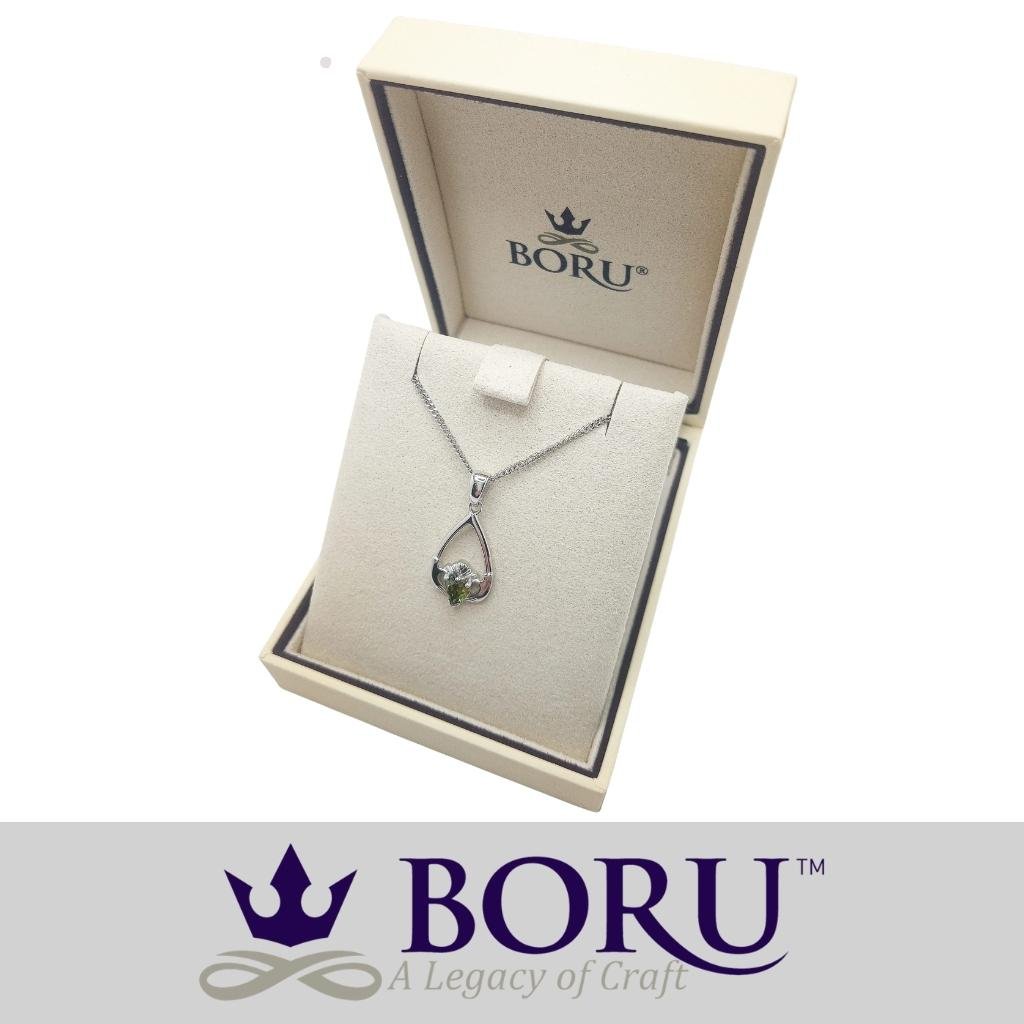 Sterling Silver Claddagh Birthstone Necklace