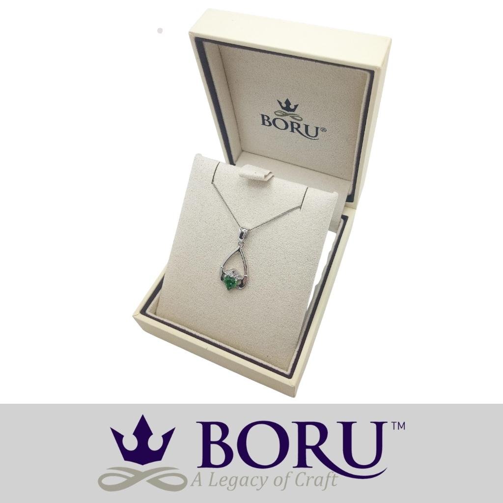 Sterling Silver Claddagh Birthstone Necklace