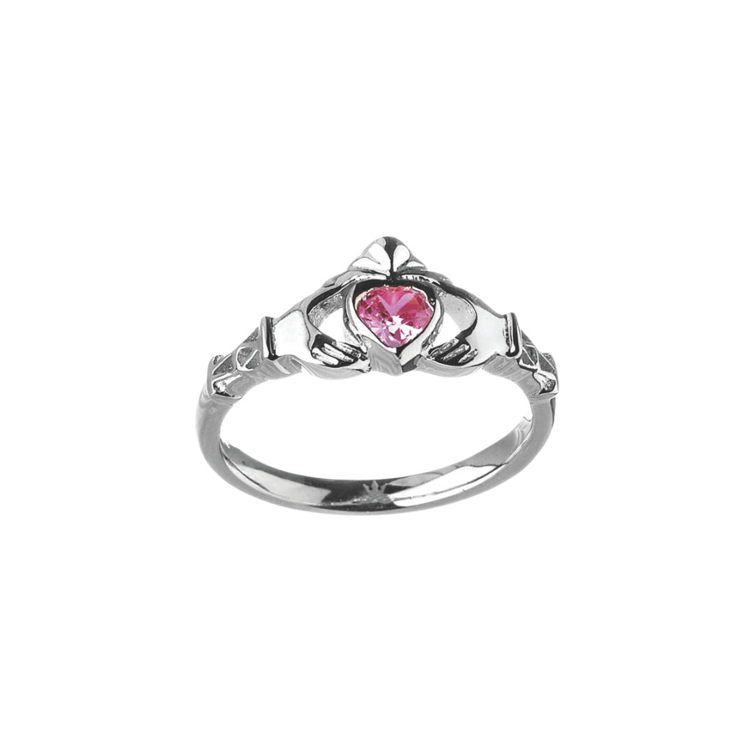 Sterling Silver Claddagh Birthstone Rings - The Celtic Gift Store - Rings
