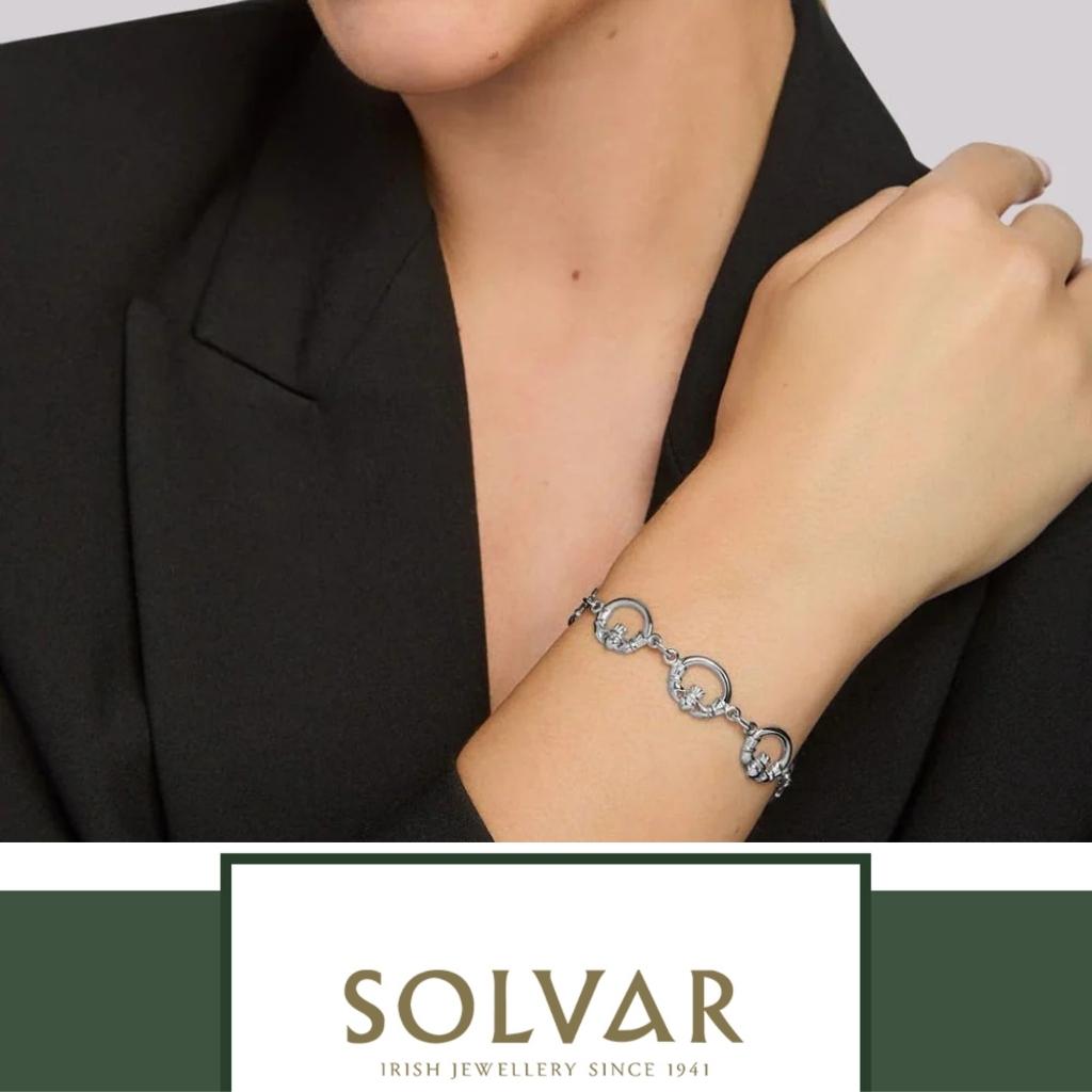Sterling Silver Claddagh Link Bracelet