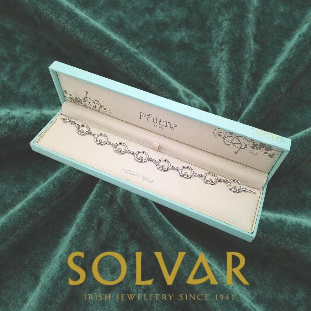 Sterling Silver Claddagh Link Bracelet