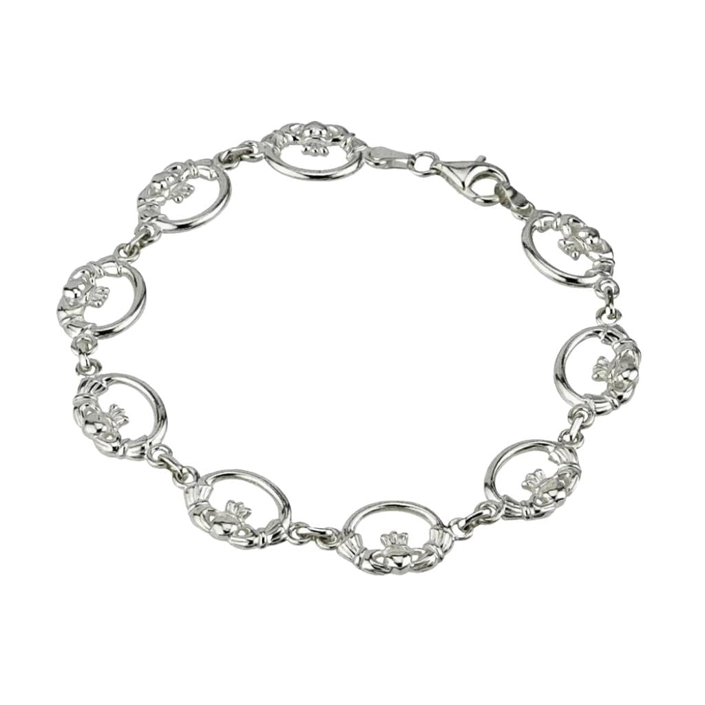 Sterling Silver Claddagh Link Bracelet