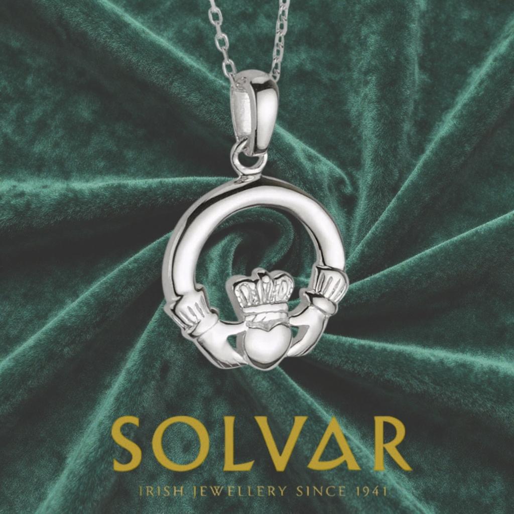 Sterling Silver Claddagh Necklace- Small