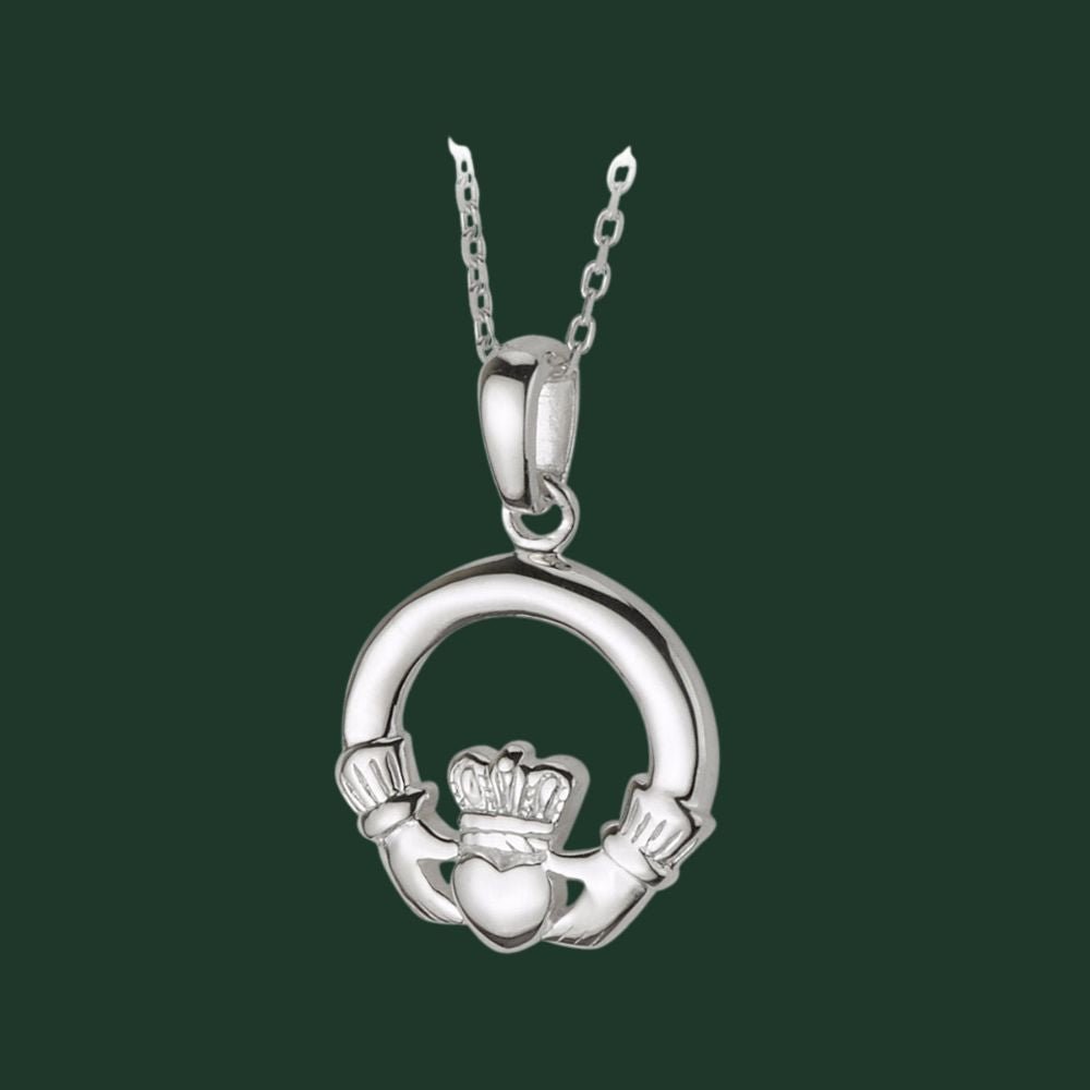 Sterling Silver Claddagh Necklace - Small