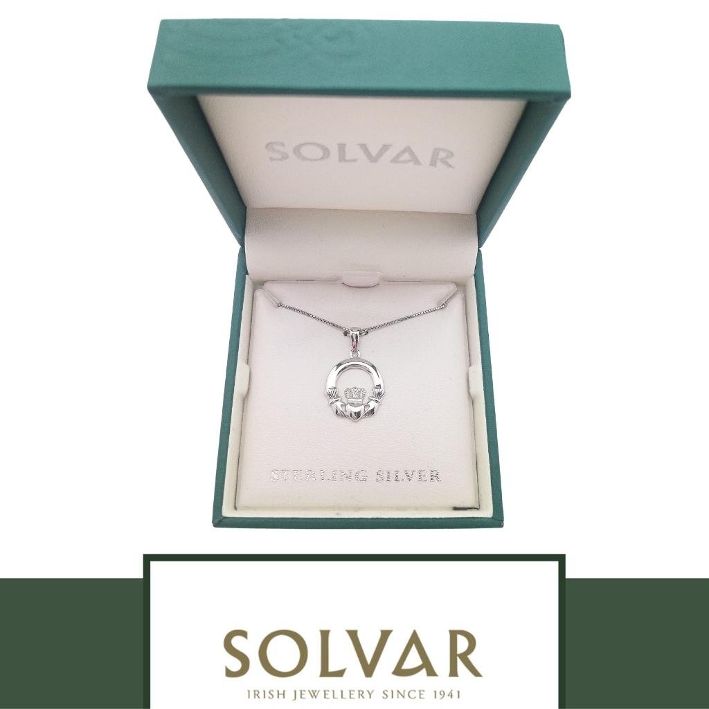 Sterling Silver Claddagh Necklace- Small