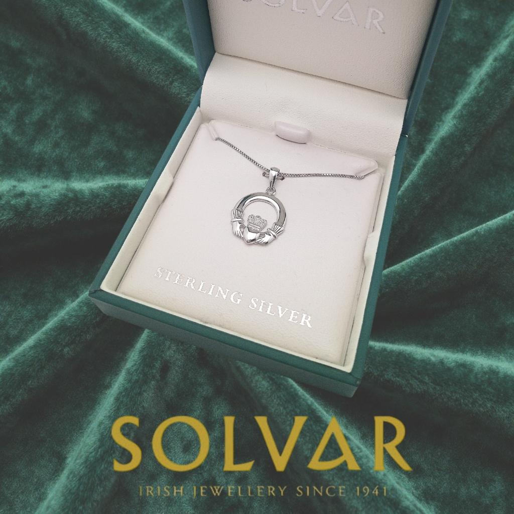Sterling Silver Claddagh Necklace- Small