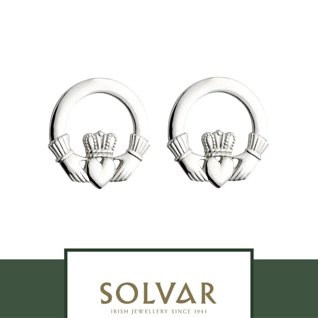 Sterling Silver Claddagh Stud Earrings
