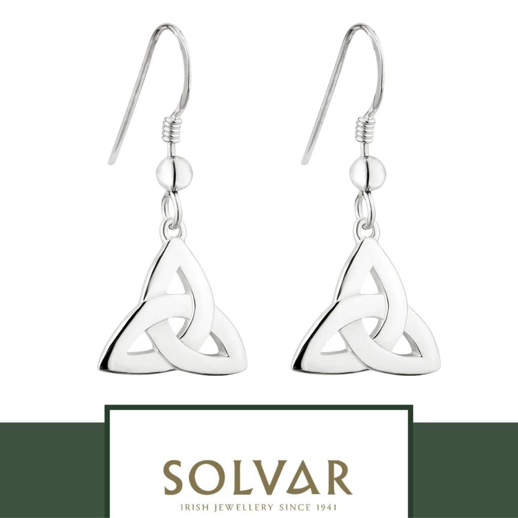 Sterling Silver Classic Trinity Knot Drop Earrings