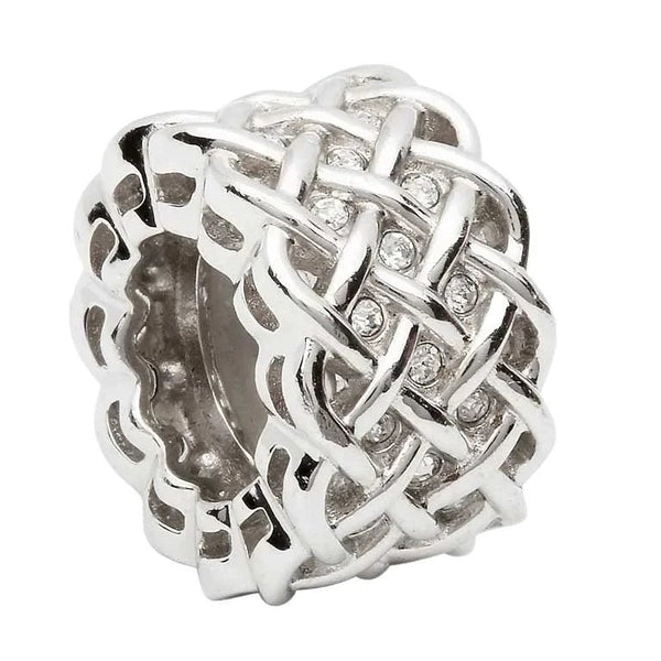 Sterling Silver Crystal Adorned Celtic Knot Bead - The Celtic Gift Store - Jewelry