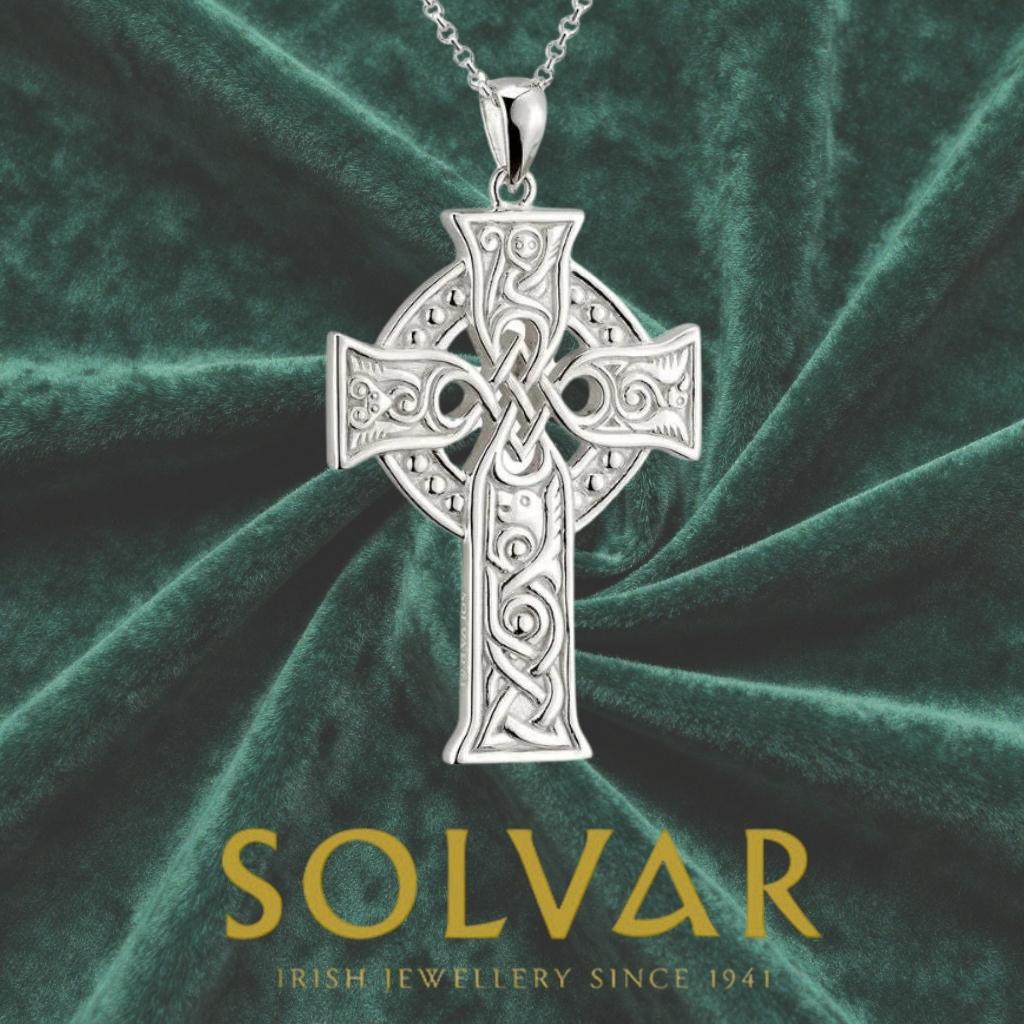 Sterling Silver Four Apostles Celtic Cross Necklace- Large