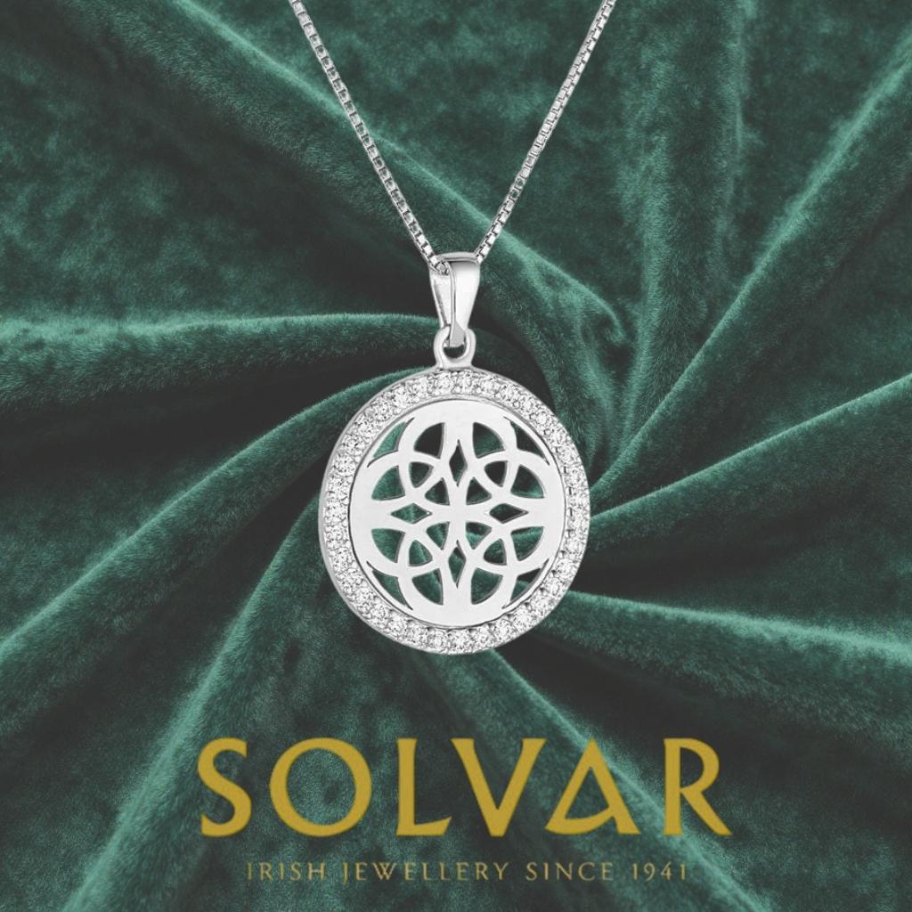 Sterling Silver Four Trinity Round Celtic Knot Necklace
