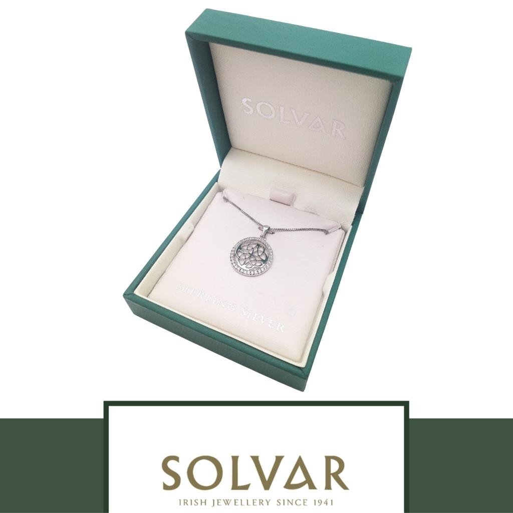 Sterling Silver Four Trinity Round Celtic Knot Necklace