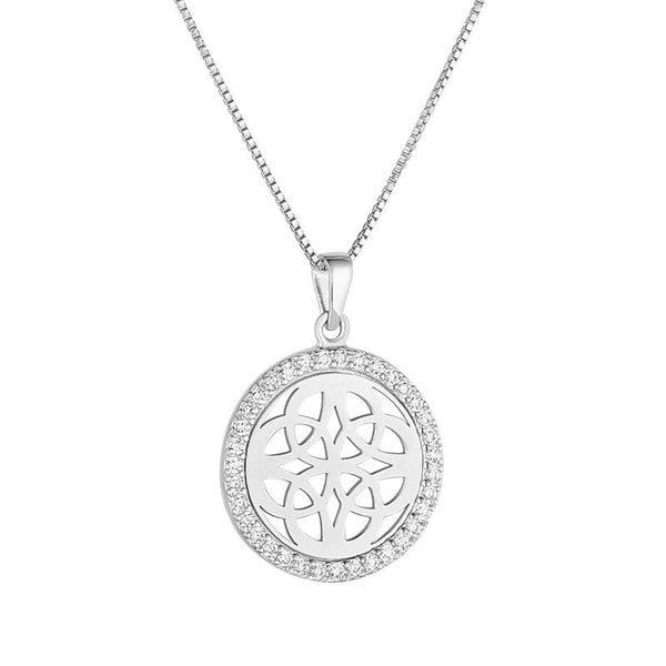 Sterling Silver Four Trinity Round Celtic Knot Necklace - The Celtic Gift Store - Necklaces