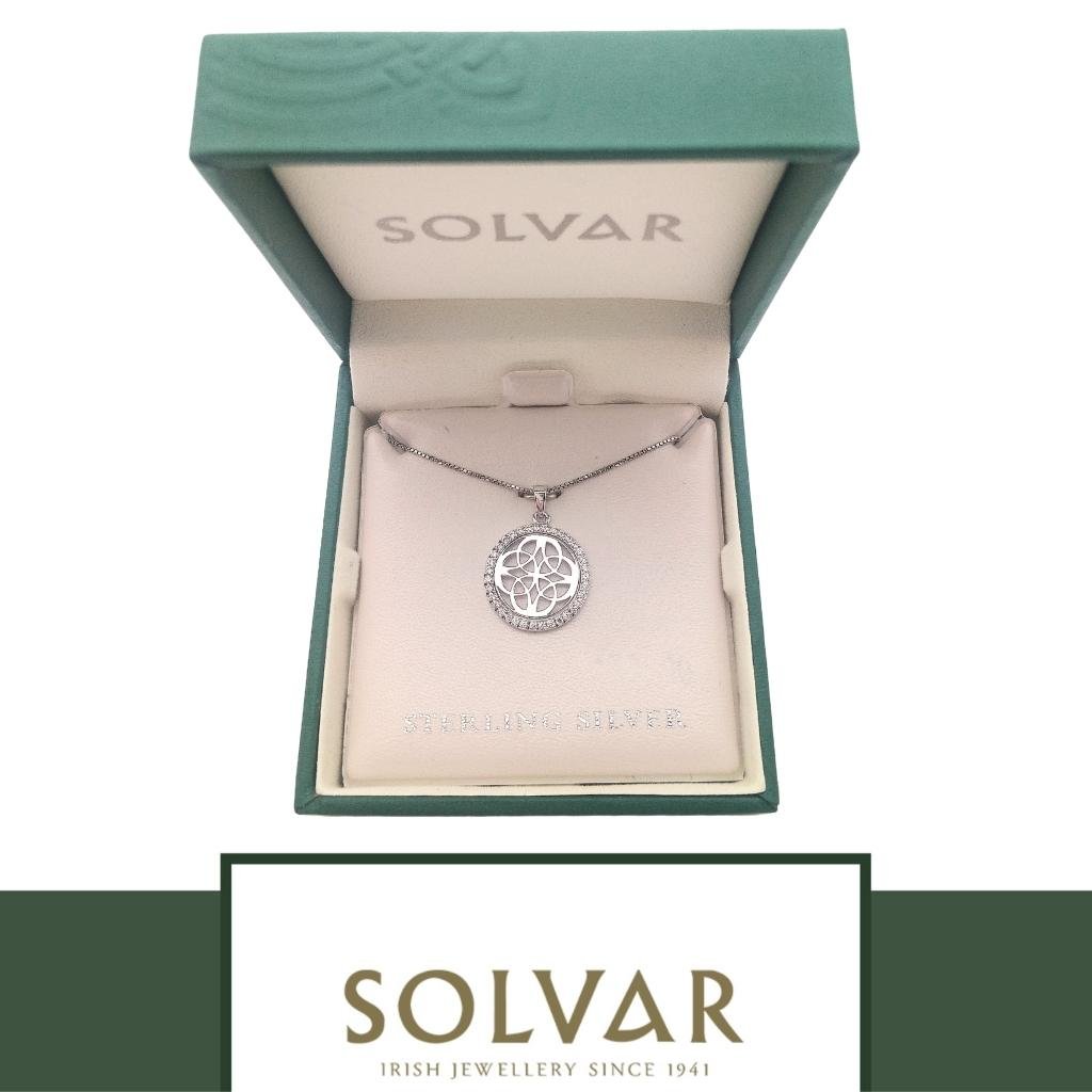 Sterling Silver Four Trinity Round Celtic Knot Necklace