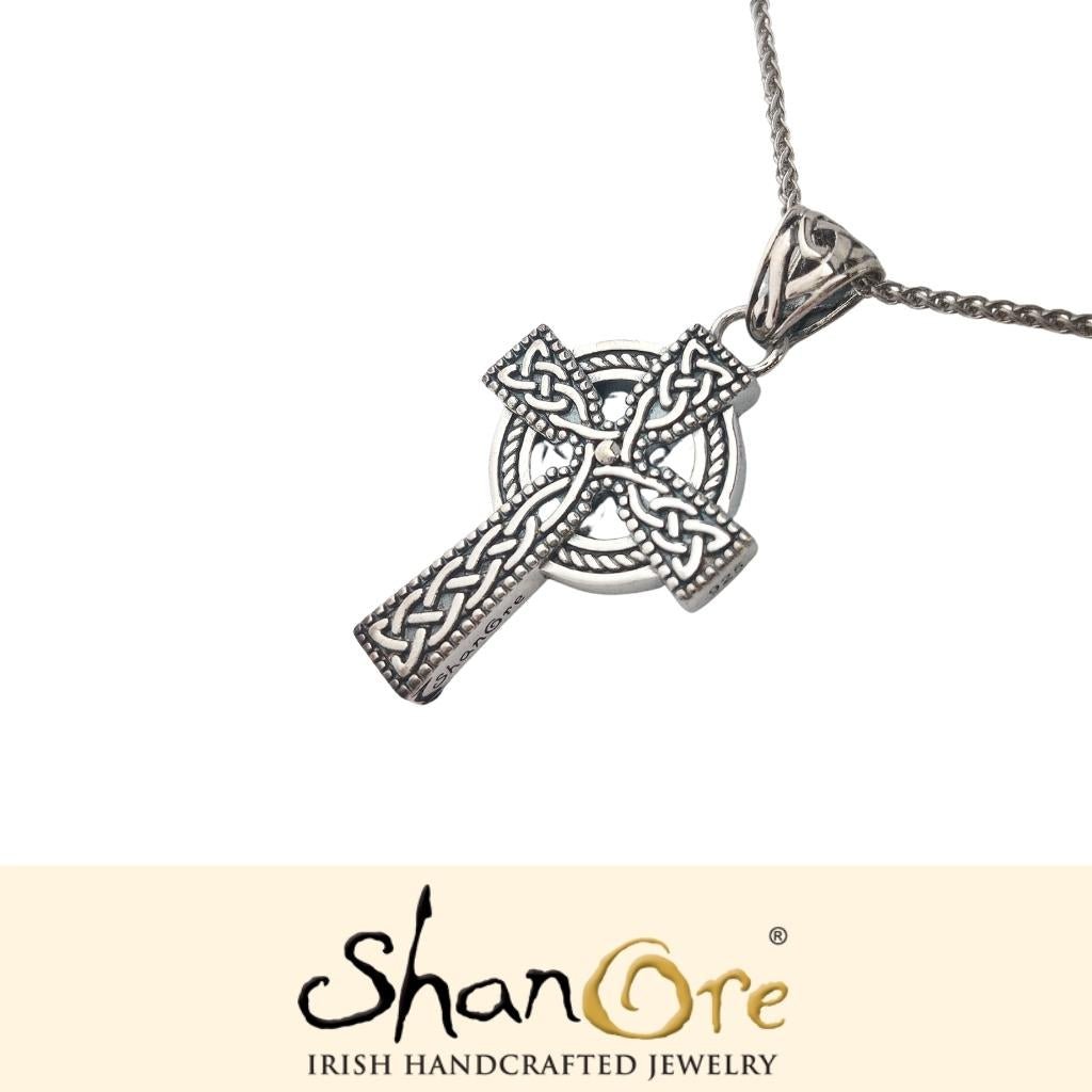 Sterling Silver Intricately Detailed Celtic Cross Necklace