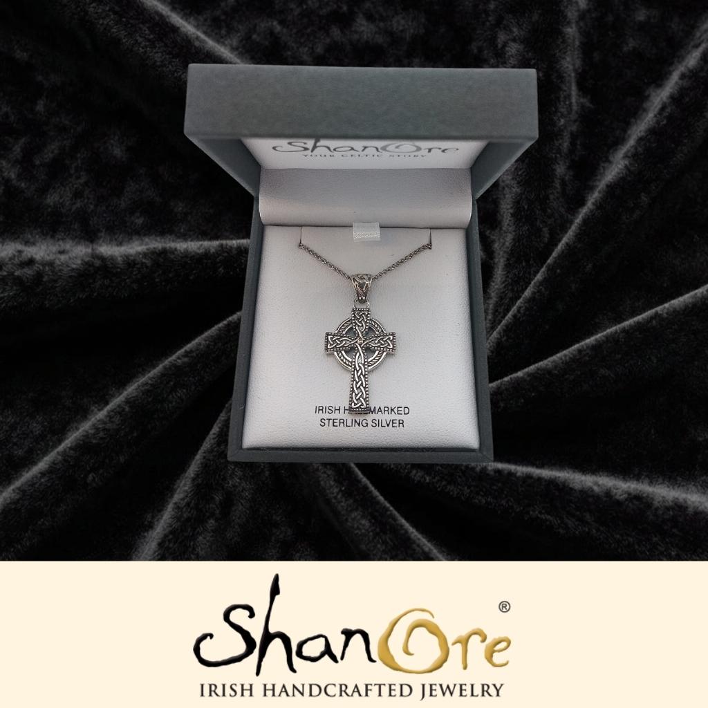 Sterling Silver Intricately Detailed Celtic Cross Necklace