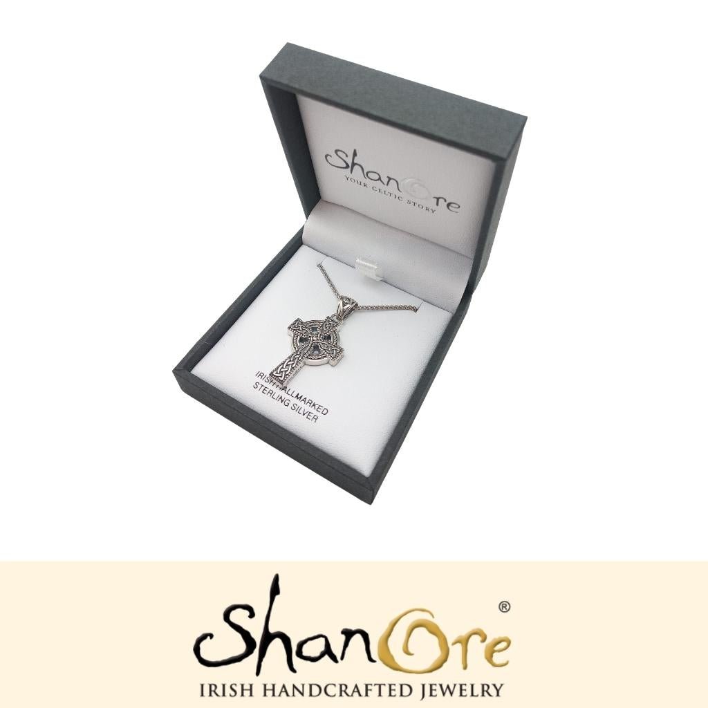 Sterling Silver Intricately Detailed Celtic Cross Necklace