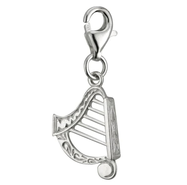 Sterling Silver Irish Harp Charm - The Celtic Gift Store - bracelets