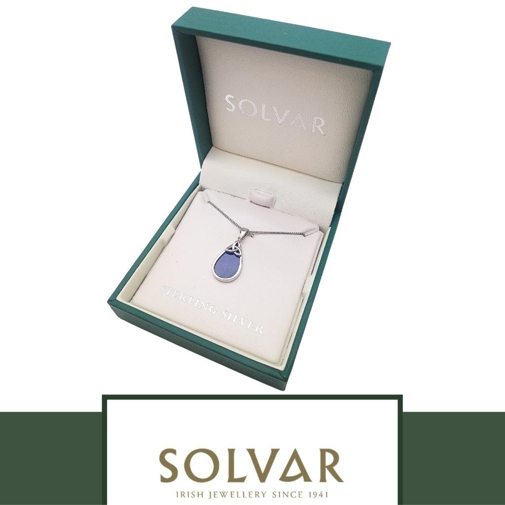 Sterling Silver Lapis Lazuli Trinity Knot Tear Shaped Necklace