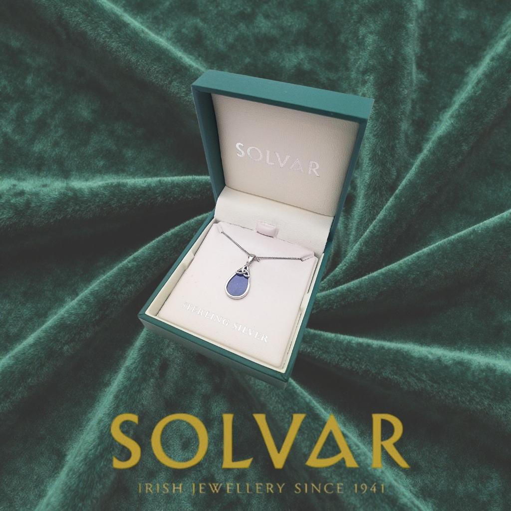 Sterling Silver Lapis Lazuli Trinity Knot Tear Shaped Necklace