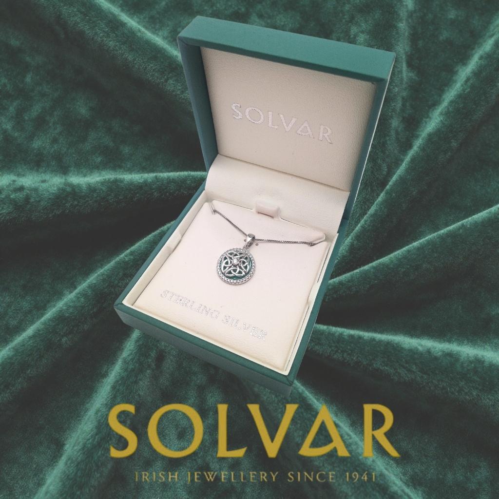 Sterling Silver Malachite Spinning Celtic Necklace
