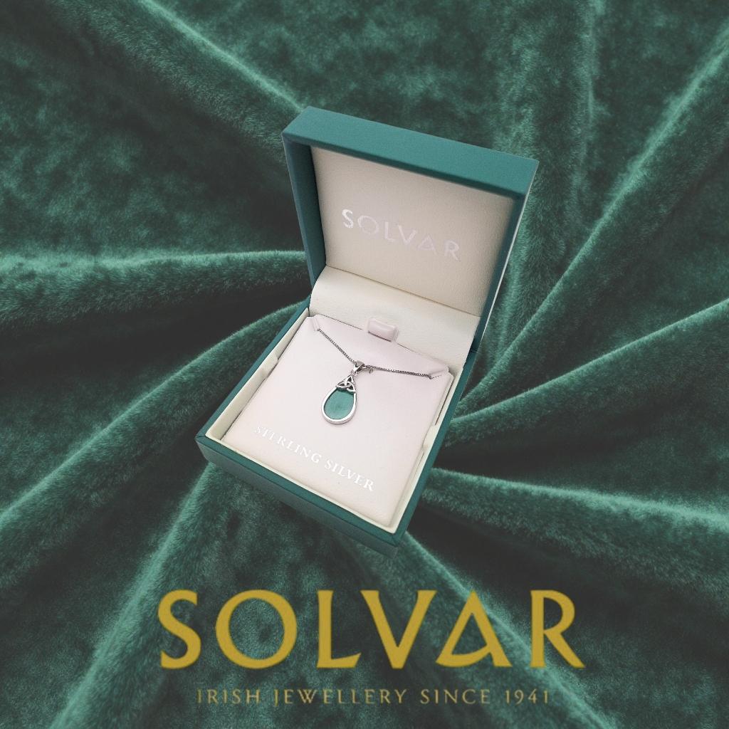 Sterling Silver Malachite Trinity Knot Tear Shaped Necklace