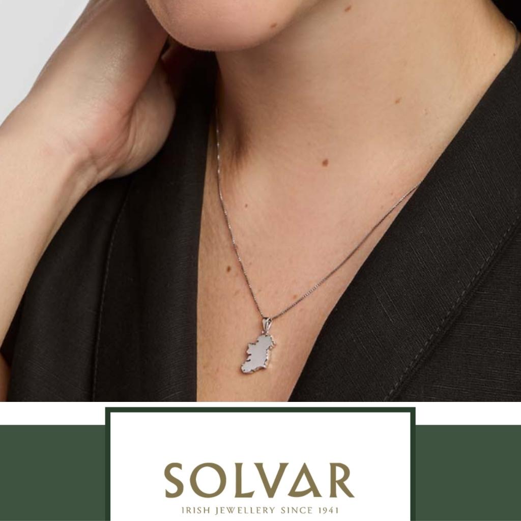 Sterling Silver Map of Ireland Necklace - Small by Solvar Jewelry - Necklaces