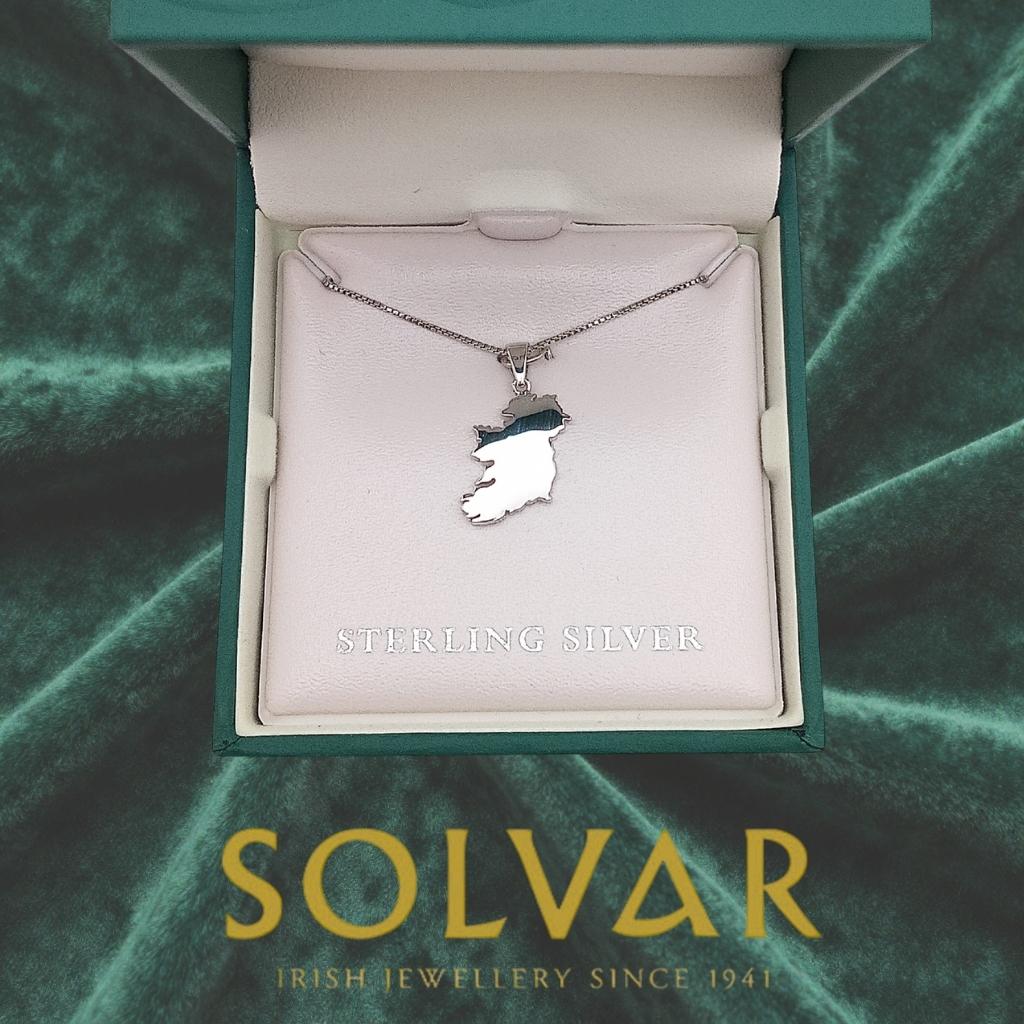 Sterling Silver Map of Ireland Necklace - Small by Solvar Jewelry - Necklaces