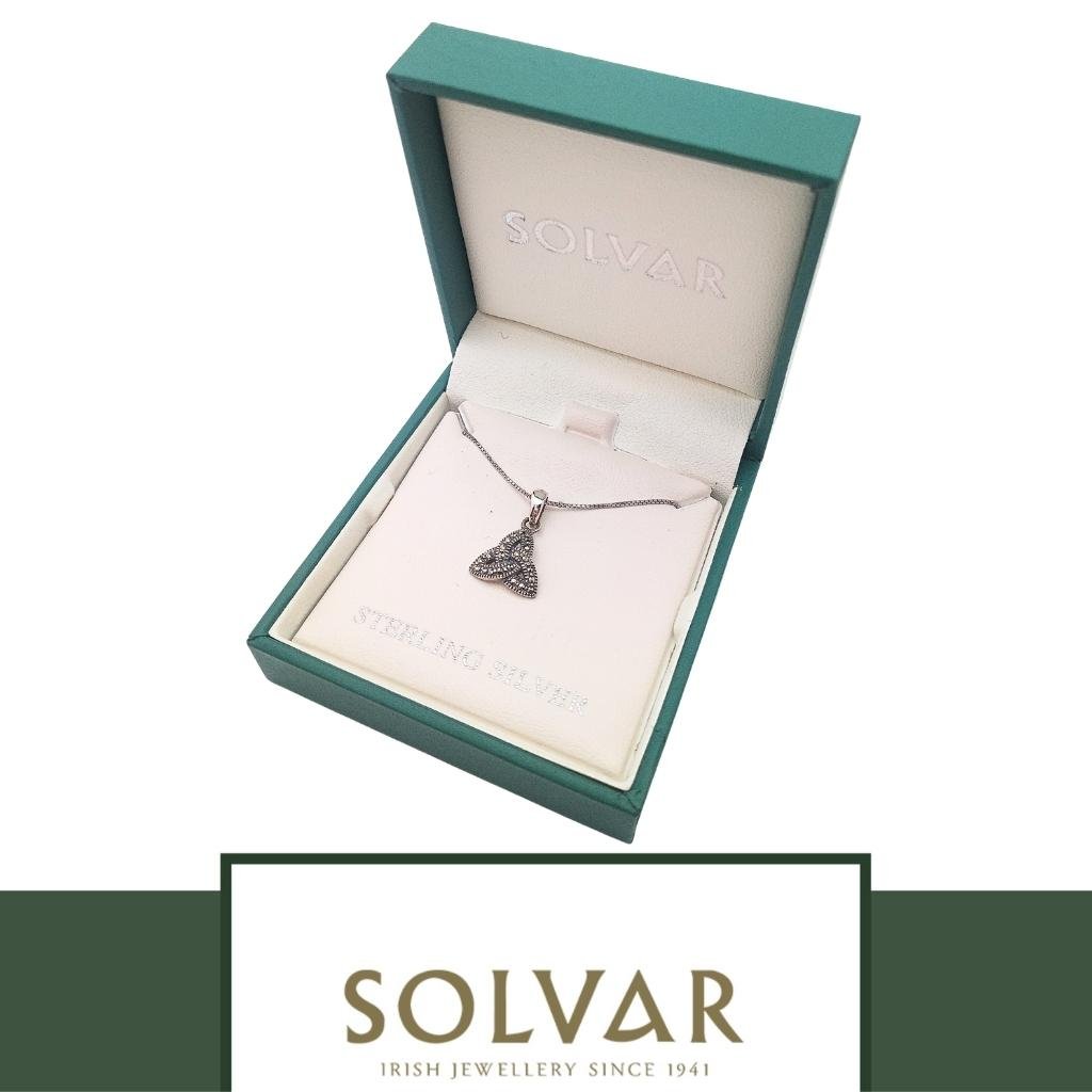 Sterling Silver Marcasite Trinity Knot Necklace