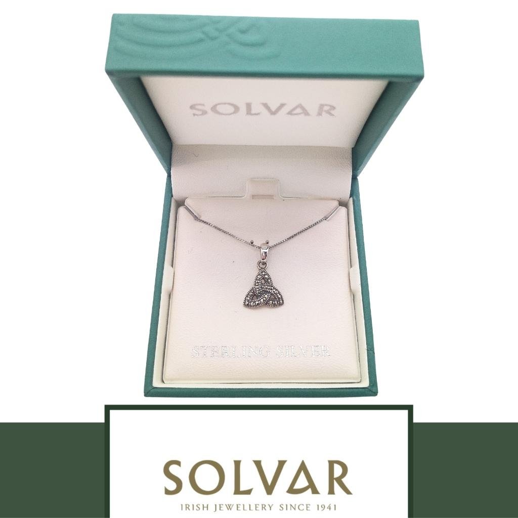 Sterling Silver Marcasite Trinity Knot Necklace