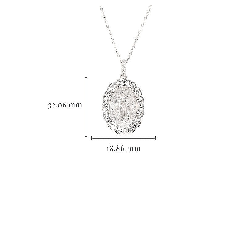 Sterling Silver Miraculous Medal with Celtic Knot Border - The Celtic Gift Store - Necklaces